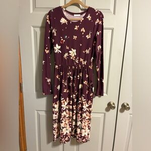 Reborn J Floral Burgundy Dress